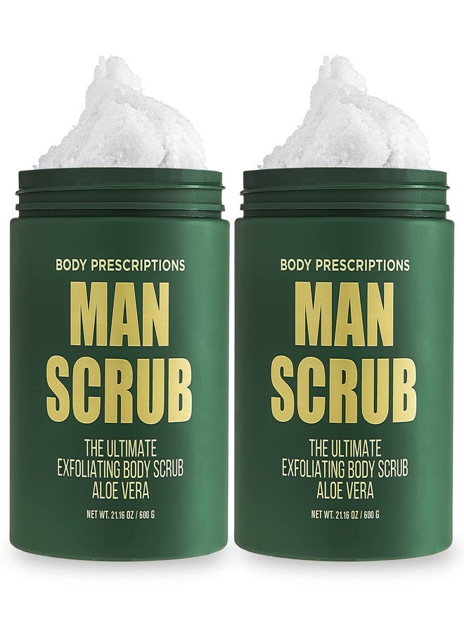 Body Prescriptions Men’s Exfoliating Body Scrub – Ultimate Skin Cleansing Wash in Jar with Twist-Top Lid, For All Skin Types, 21 Ounce (Pack of 2), Aloe Vera - Image 1